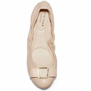 COLE HAAN, Nude Emory Bow Ballet Flat!